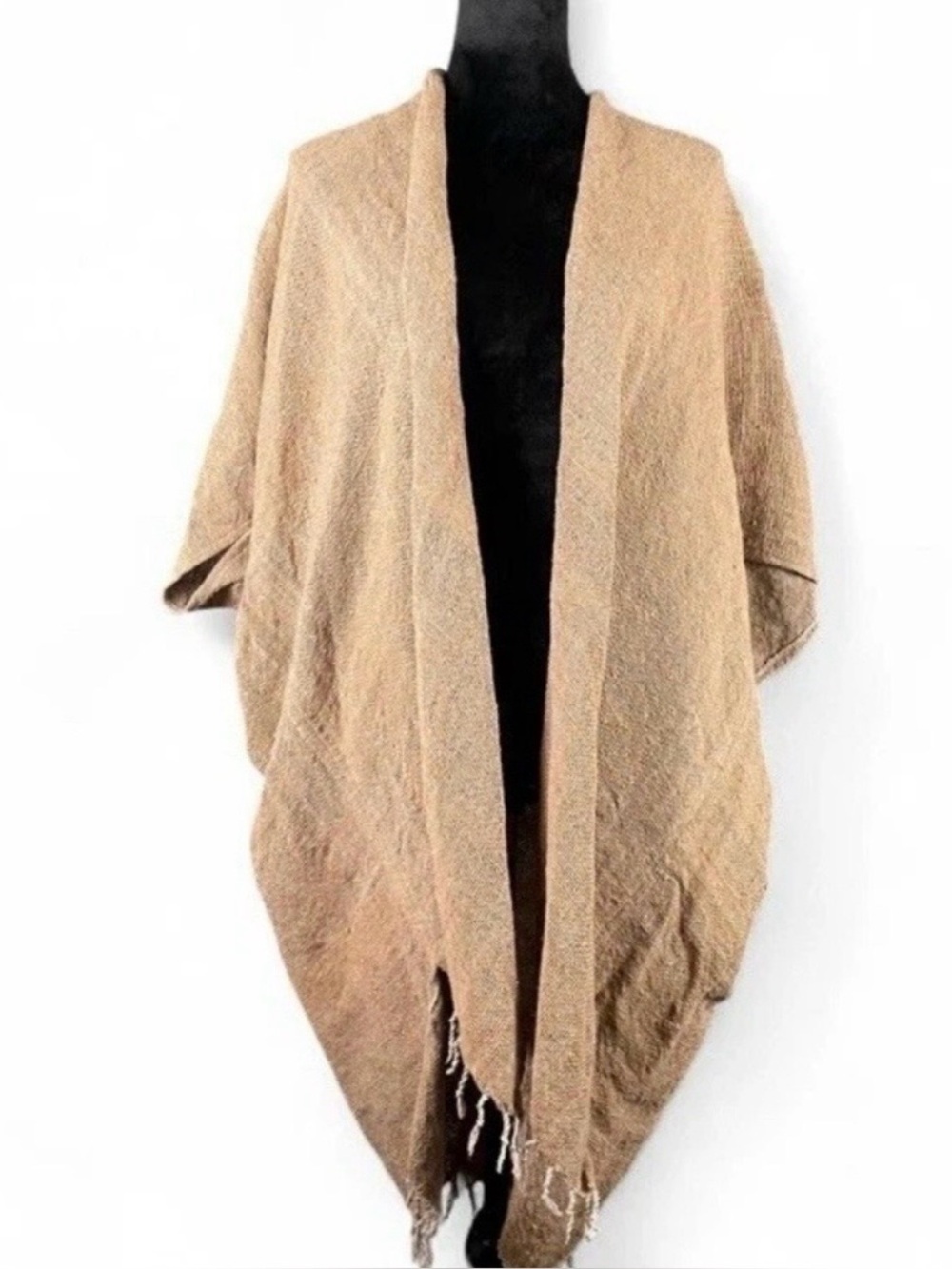 Jaded Gypsy OS Burlap Kaftan Boho Duster Lagenlook Cottagecore Earthy Beige